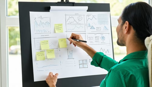 showing your plan on a board business-1